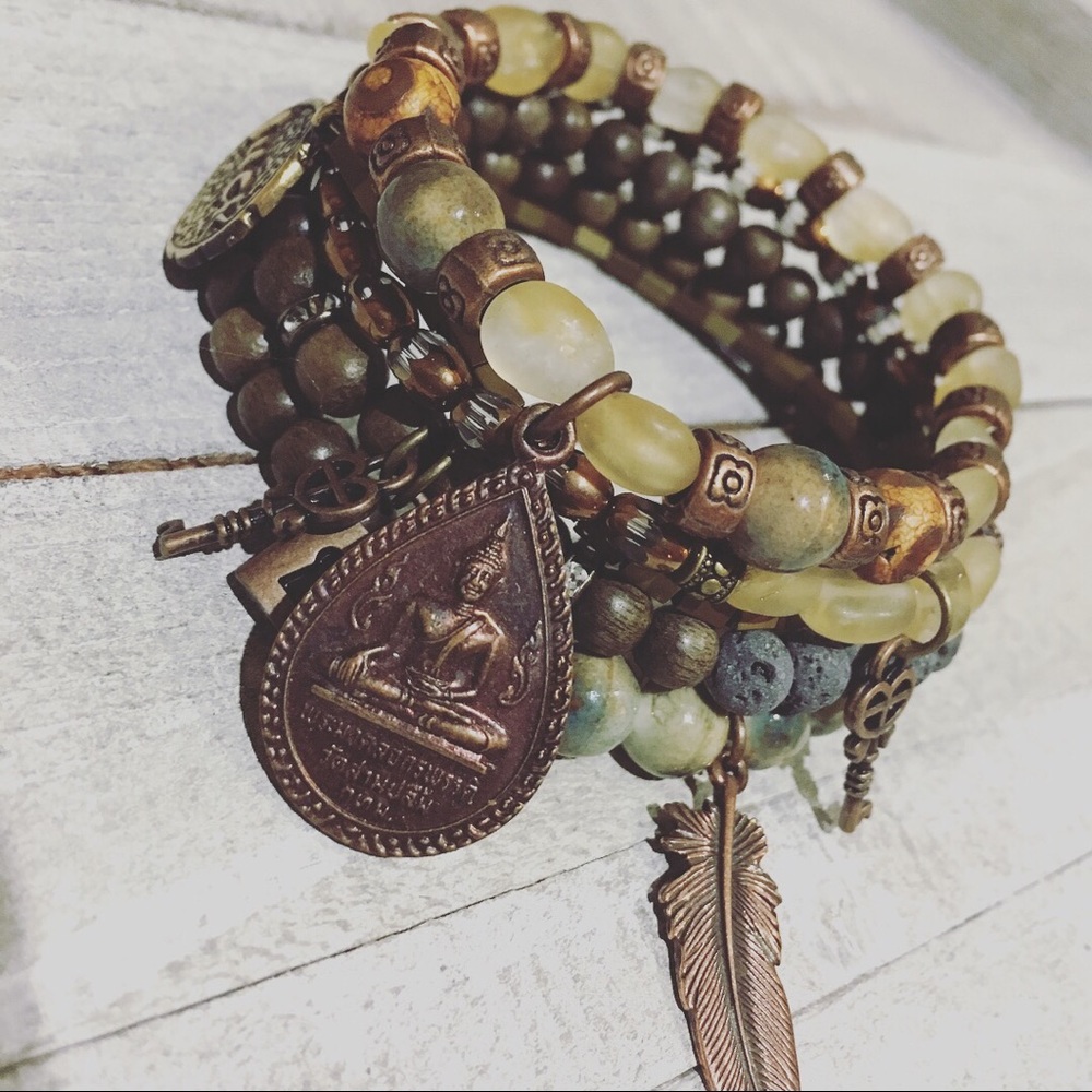 Yogi Essential Oil Diffuser Bracelet Stack